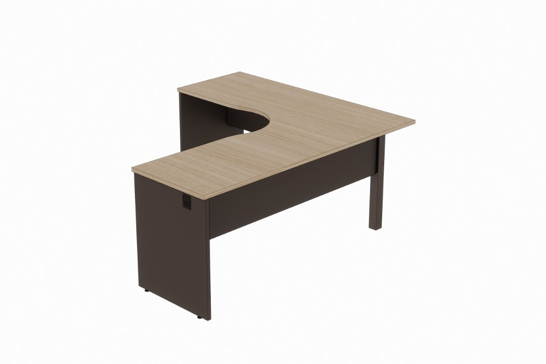 Mesa de escritório em L ergonômica com pé painel Versatile